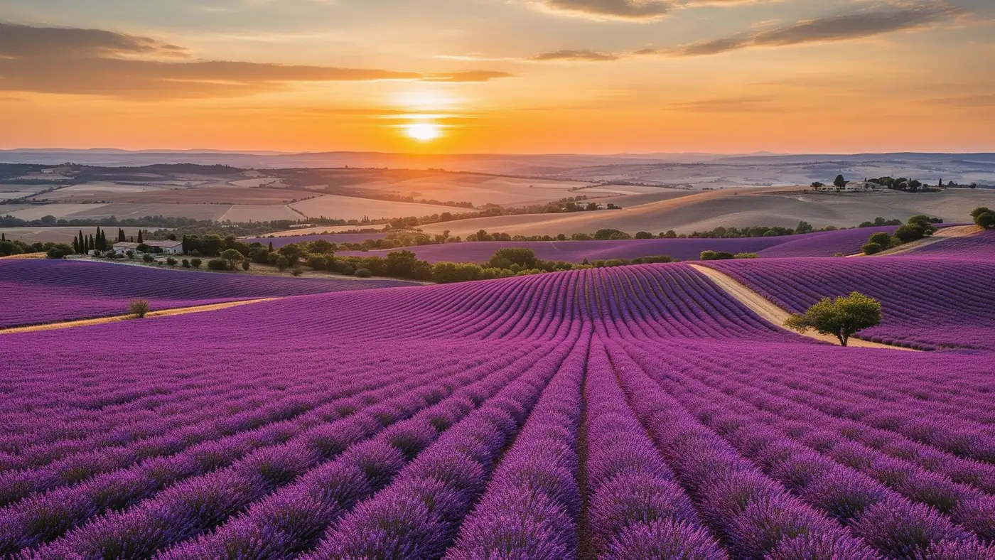 Vue aérienne d'un village provençal du Luberon
